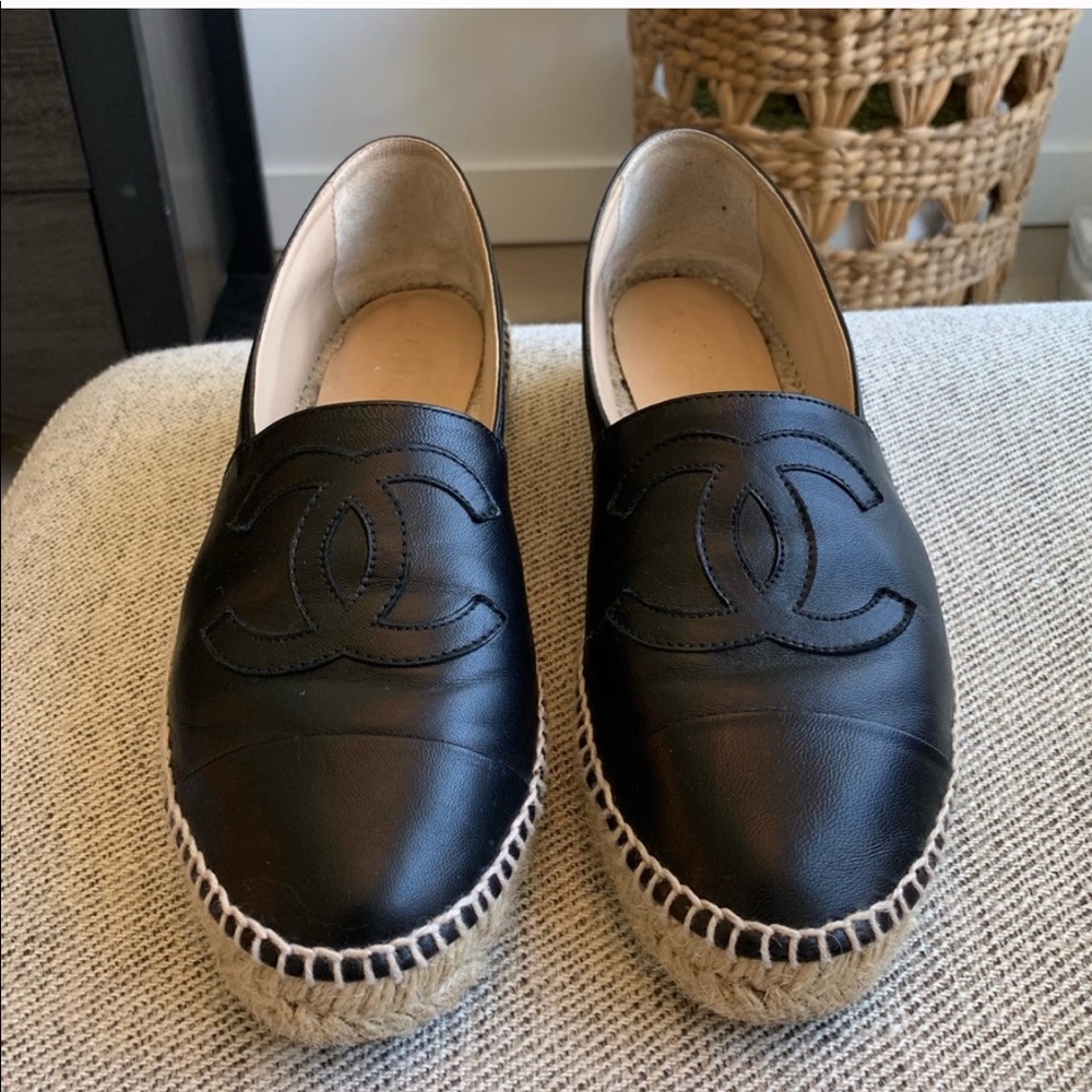 Chanel Lambskin Espadrilles - Black